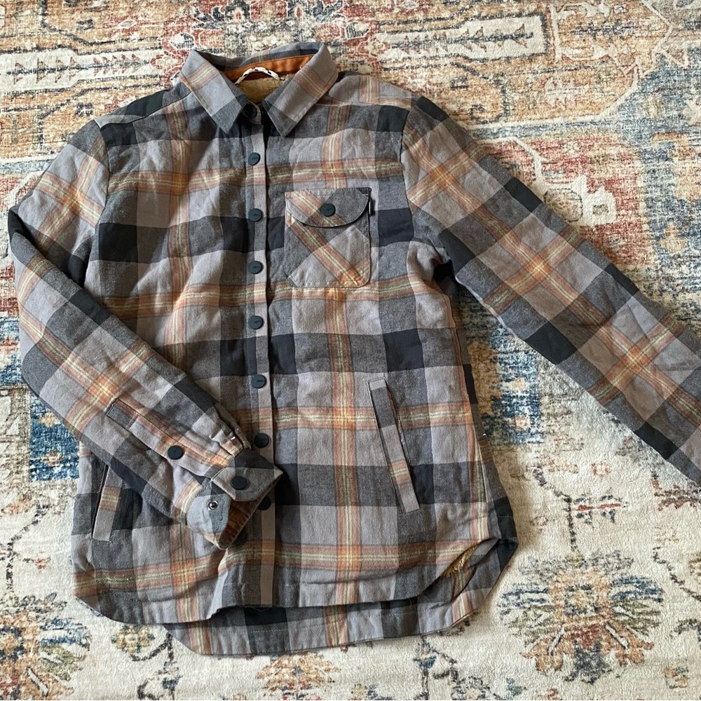 Jetty Sherpa  lined plaid jacket